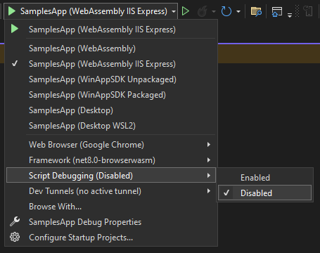 IIS express settings