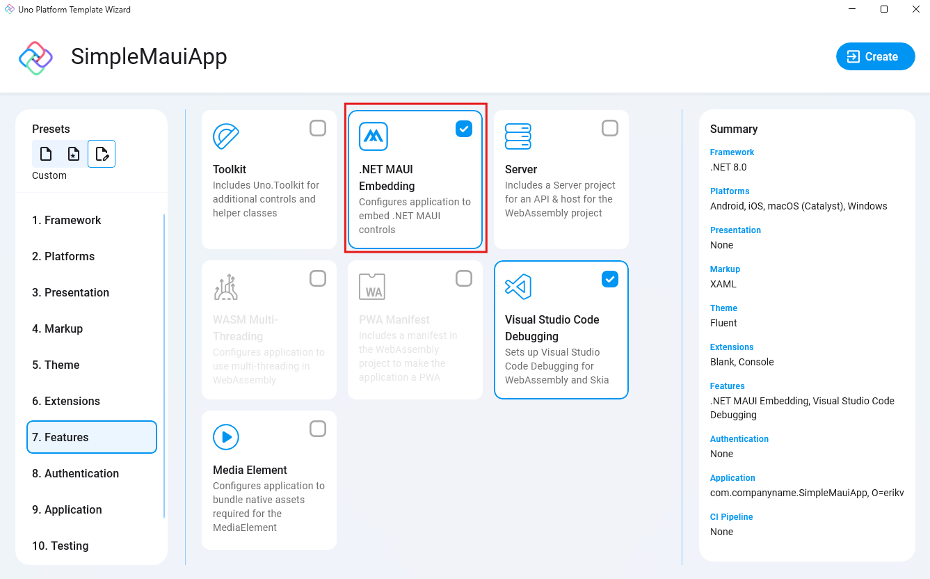 Select feature - .NET MAUI Embedding