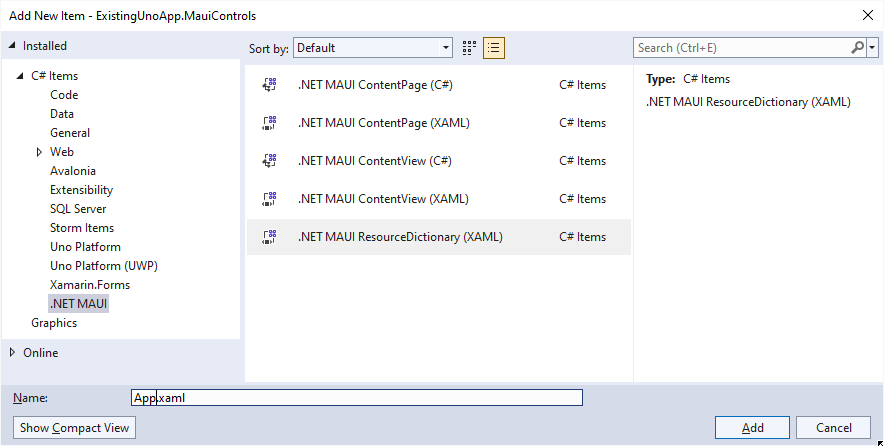 .NET MAUI ResourceDictionary