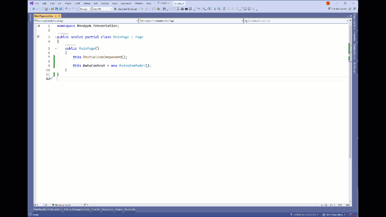 Demonstration of hitting F12 in Visual Studio to see generated code